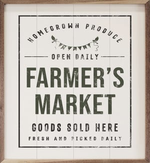 Farmer's Market Good Sold Here White